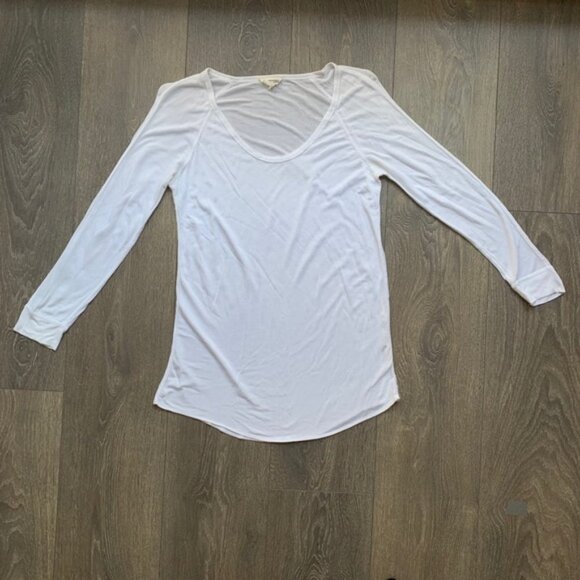 Aritzia Wilfred Free Baume Baseball T-shirt 3/4 Length Sleeve White Size XS - Picture 2 of 14